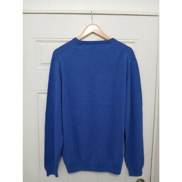 Massimo dutti mens xl slate blue 100% cashmere sweater Vneck longsleeve - Picture 3 of 8